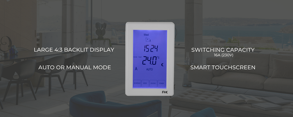 thermostat for underfloor heating and details