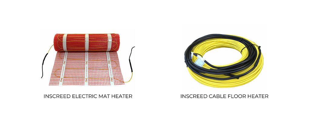 inscreed mat and cable floor heater examples