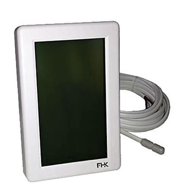 Touch-screen programmable thermostat for floor heating.