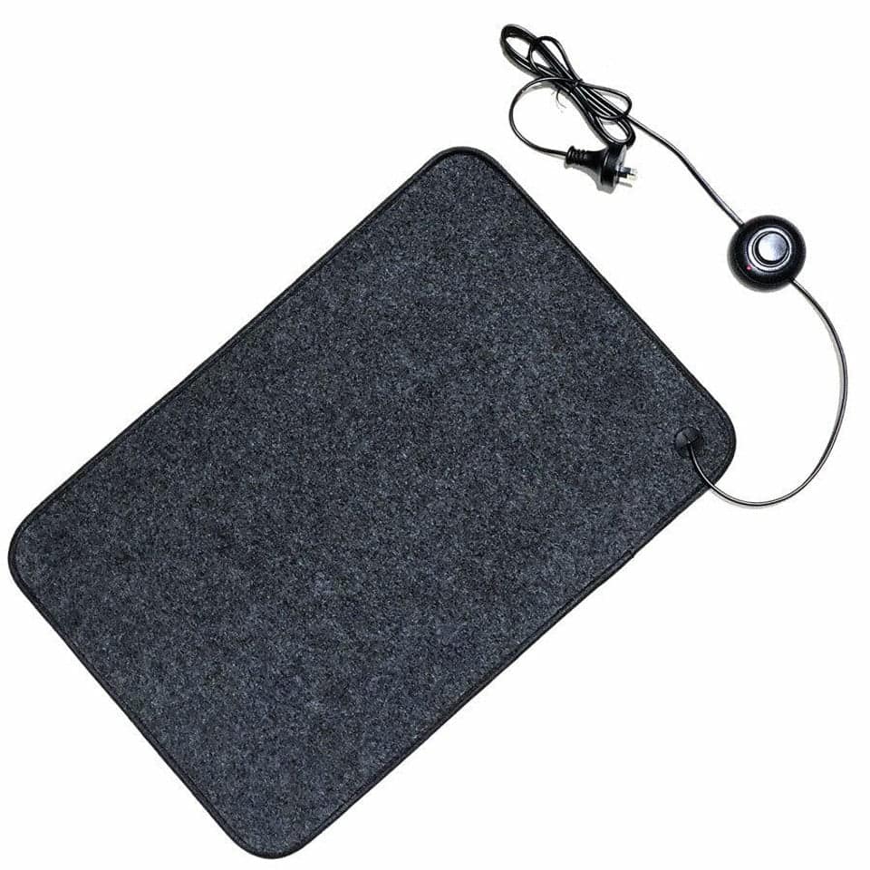 A portable footwarmer mat, perfect for the winter to warm up cold feet